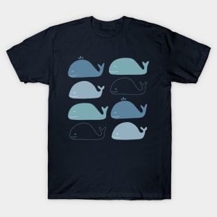 Cute Whales pattern T-Shirt